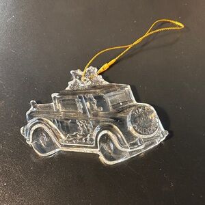 NWT 2003 Waterford Marquis “Just Married Wedding Car” crystal Christmas ornament